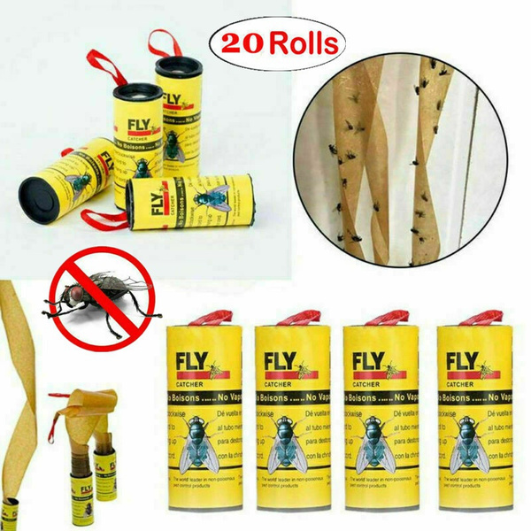 16 Rolls Sticky Fly Trap Paper Insect Bug Catcher Strip Fly