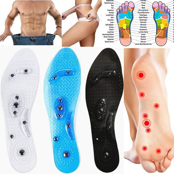 1 Pair Foot Cushion Acupressure Slimming Insole Pad Magnetic Massage Shoe Insole 