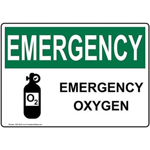 Operational Signage O2 Kit liuKen Emergency Emergency Oxygen OSHA Safety Metal Warning Signs ...