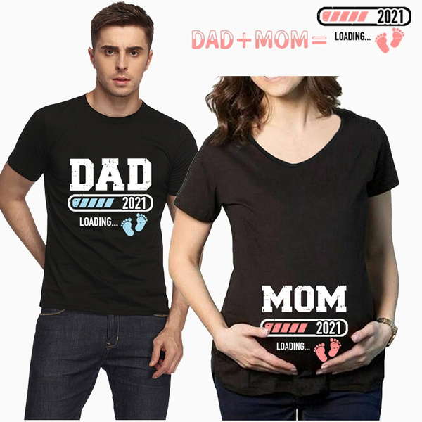 Dad To Be Baby Loading Couple T-Shirt Funny Maternity Matching T