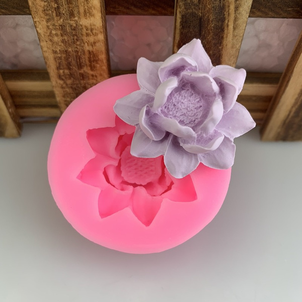 3D Lotus Flower Chocolate Mold Silicone Fondant Mold Cake Decorating Baking Tool 