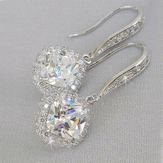 DIAMOND, lover gifts, 925 silver earrings, Elegant