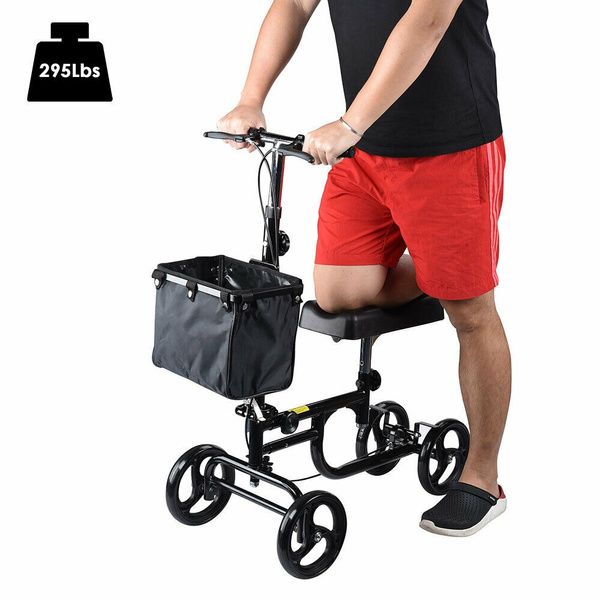 Foldable Knee Walker Scooter Turning Brake Basket