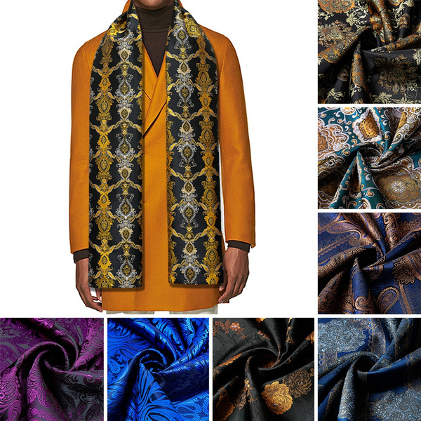 Luxury Designer Scarves for Men Paisley Jacquard Silk Scarf Autumn ...