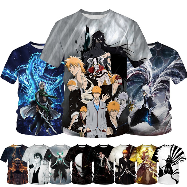 Mens Casual Crew Neck Short Sleeves Anime Character Print T Shirt