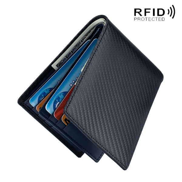 Slim Leather ID/Credit Card Holder Long Wallet with RFID Blocking