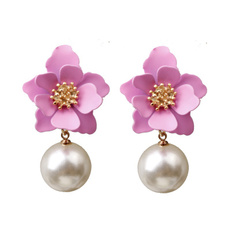 Flowers, Dangle Earring, Jewelry, Pearl Earrings