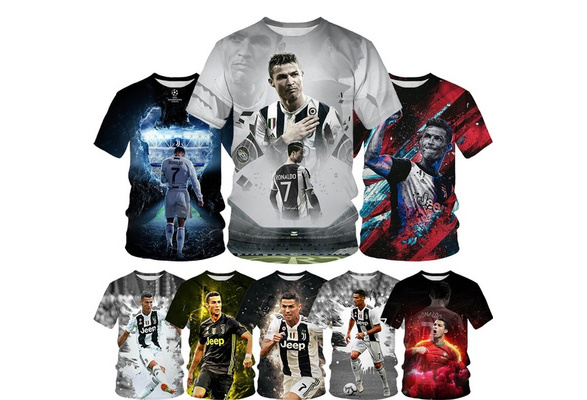 Cristiano Ronaldo 3d Print T-shirt Football Star Streetwear Men