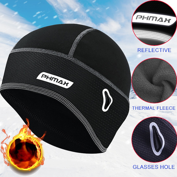 Winter Keep Warm Cycling Skull Cap Thermal Ski Cap With reflective logo