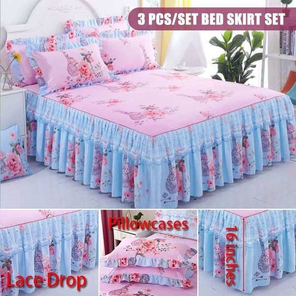 3 Sided Dust Ruffle Bedding Skirt With, King Size Bed Wrap Skirt