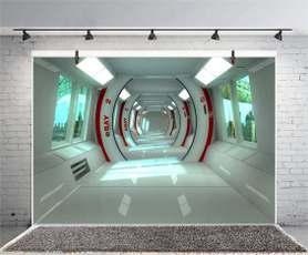 futuristic, spaceshiptunnelbackdrop, outerspacebackdrop, babyshowerbackground