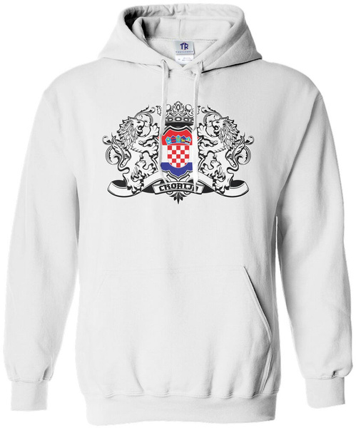 Threadrock Women's Croatia Lion Crest Flag Hoodie Sweatshirt Croatian Shield