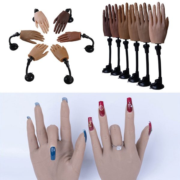 Nail Practice Hand Model Nail Art Soft Plastic Flexible Movable Fake Hand  Prosthetic For Nail Training Manicure Tool Acrylic/Gel - AliExpress