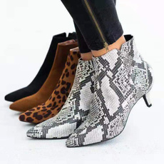 ankle boots, casual shoes, Plus Size, leopard print