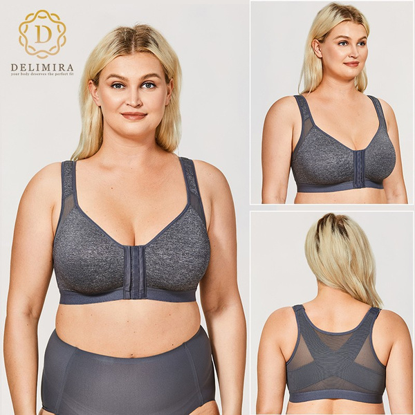 Delimira Women's Non Padded Plus Size Wireless Support Full