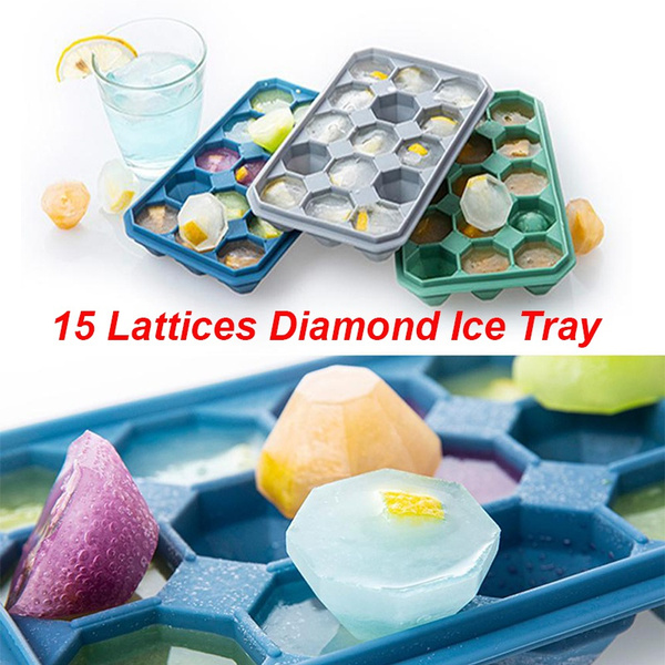 Silicone Diamond Ice lattice Ice Box Bar Whiskey Ice Cube Mold Ice maker  with lid cocktail ice hockey model