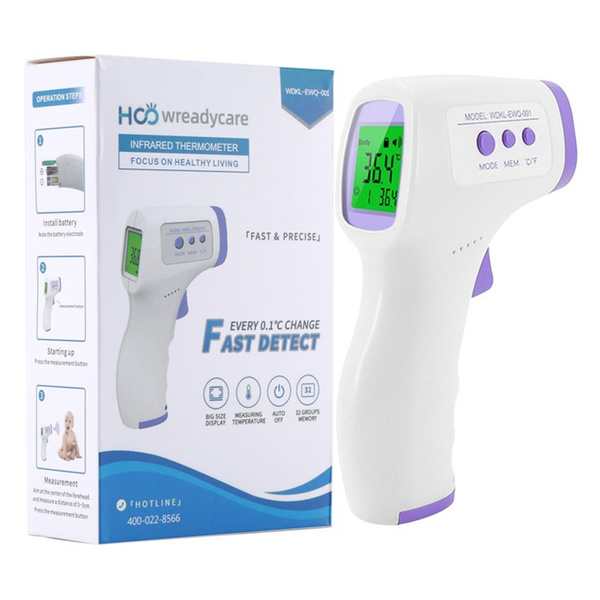 Handhold non contact ir infrared thermometer forehead body object