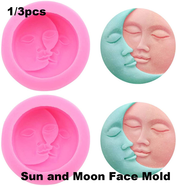 Silicone Soap Molds,sun And Moon Face Shape Silicone Mold For