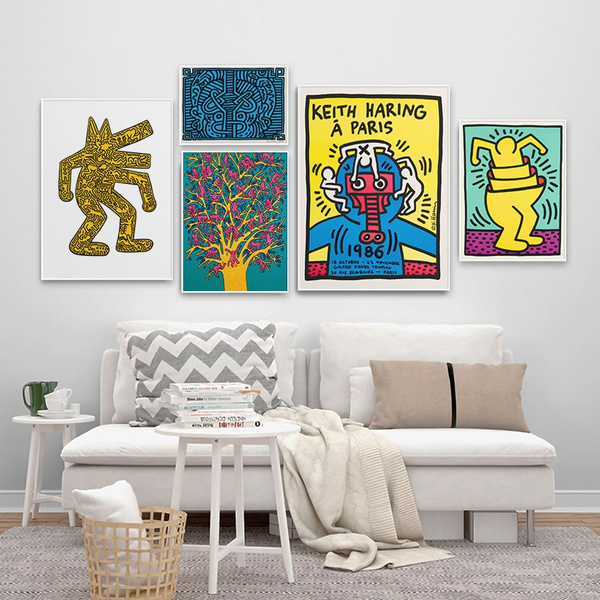 Keith Haring Painting Series Posters New Pop Art Wall Home Decorative