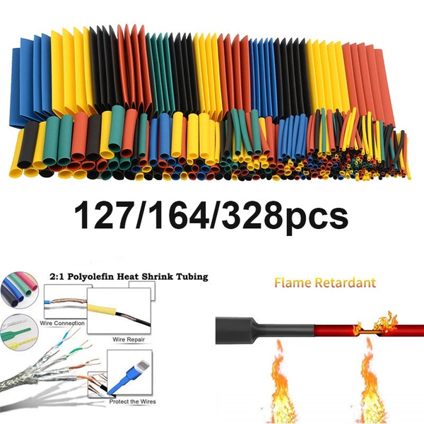 127/164/328Pcs Heat Shrink Wire Wrap Tubing Electrical Connection Cable Insulated Sleeving