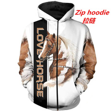 3D hoodies, horse, Fashion, Love