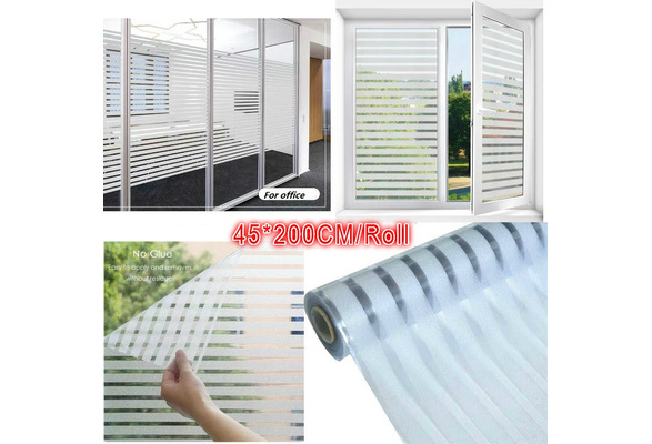 Horizontal Stripe Glass Stickers Office Bathroom Decorative Film