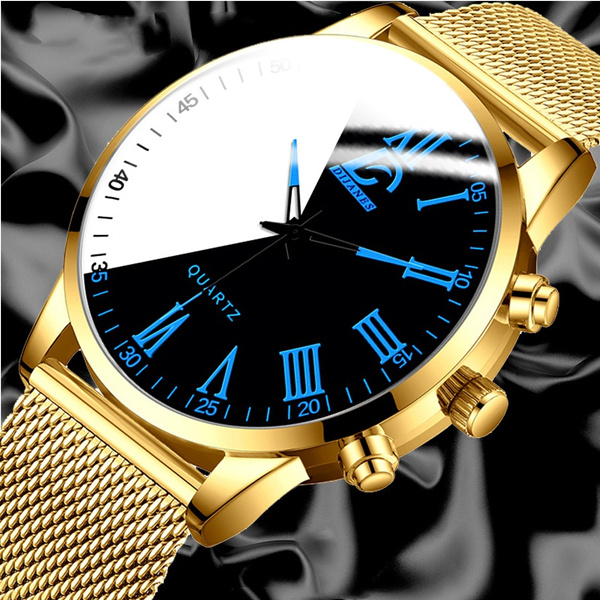 Black and outlet gold watch mens