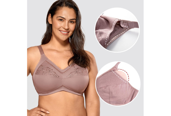 DELIMIRA Women's Mastectomy Pocket Bra Full Cup Cotton Wireless Comfort  Barely Buff 34C : : Fashion