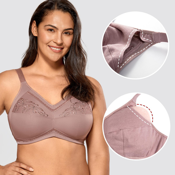 DELIMIRA Cotton Unlined Plus Size Wireless Bra Comfortable Full Coverage Non-padded Mastectomy Bras | Wish