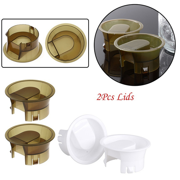2-Pack White Plastic Pitcher Lids - Splash Resistant Covers For Glass Water Carafes