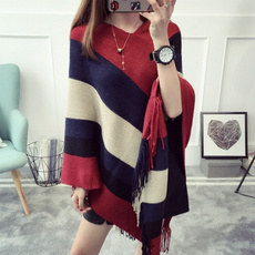 womencloak, Tassels, Casual, Sleeve