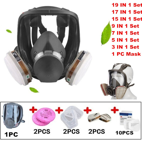 17-in-1 Full Face Painting Spray Respirator – 6800 Style Gas Mask With P100 Filters