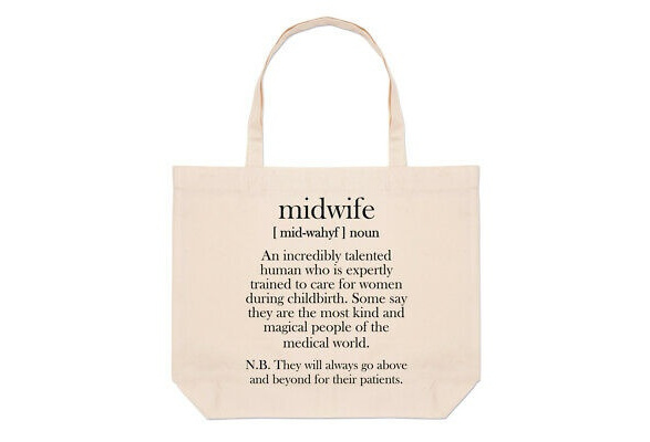 Midwife Definition Large Beach Tote Bag Hospital Thank You Worlds Best Favourite 