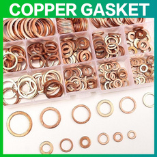 Copper, coppergasket, steelwasher, flatwasher