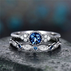 Beautiful, Sterling, Engagement Wedding Ring Set, 925solidsterlingsilverring