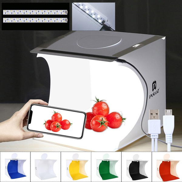 Bærbar sammenleggbar lysboks Fotografi Fotostudio Softbox 2 Panel LED