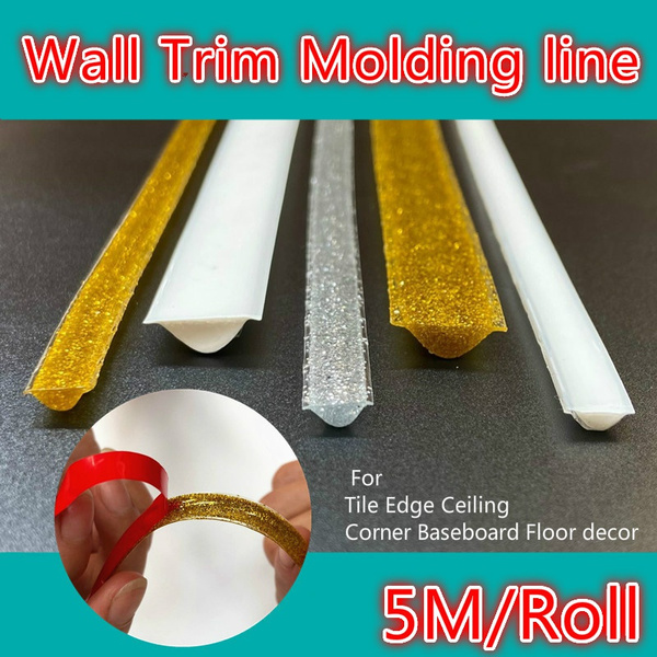 Self-adhesive Wall Trim Internal Corner Molding Line Caulk Tape Ceiling Decor 