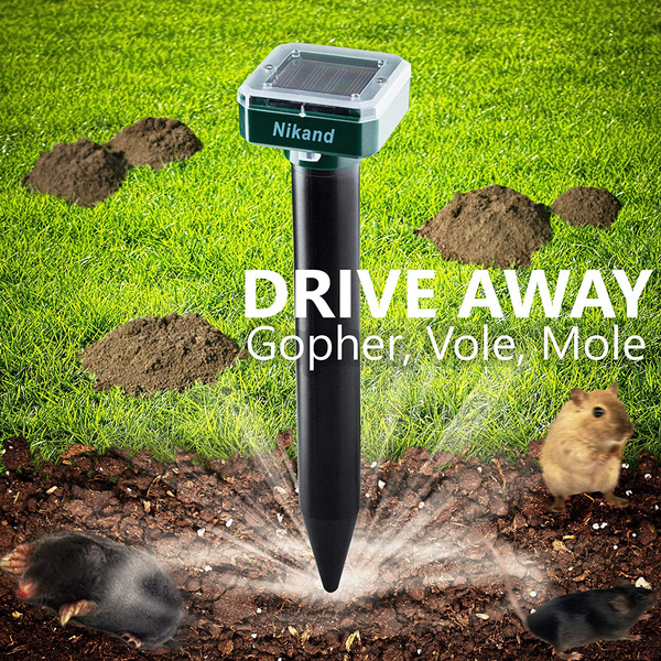 Mole Repellent for Lawns, Sonic Mole Repellent Solar Powered