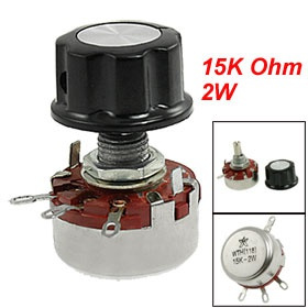 Uxcell 2W 15K Ohm Resistence Rotary Wirewound Pots Potentiometer W Knob