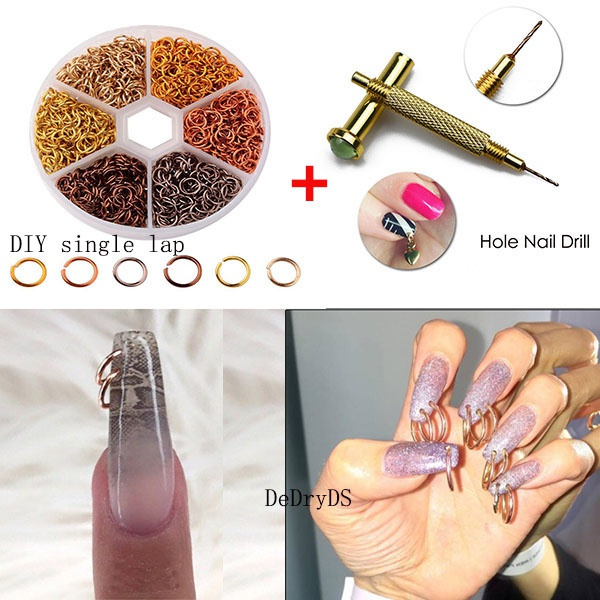 Piercing Dangle Nail Art Charms Glitter 3D Nails Rhinestones Acrylic  Decorations