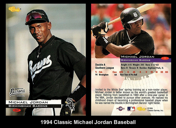 Toys, Michael Jordan White Sox Baseball Card