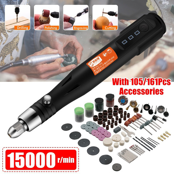 Mini Electric Grinder Drill Engraving Pen Grinding Rotary Tool Set USB  Rechargea
