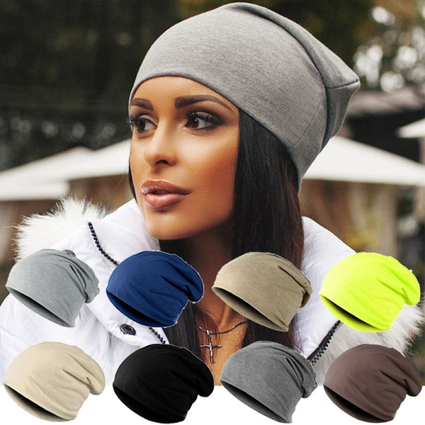 Plain Slouchy Beanie Hat for Men Women Warm Baggy Beanies Cap