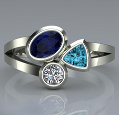 Couple Rings, Sterling, Anillo de diamantes, DIAMOND