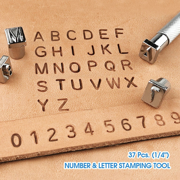 Capital Letters and Numbers Stamp Set 1 4 6mm 1 8 3mm