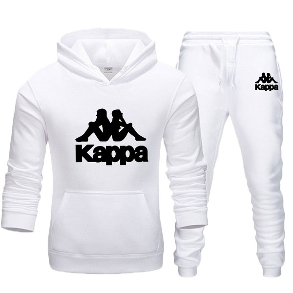 Men Autumn and Winter Hoodie Set Kappa Brand Sportwear Suit Casual Outdoor Jacket Sweatshirt Pants 2 Pcs Set