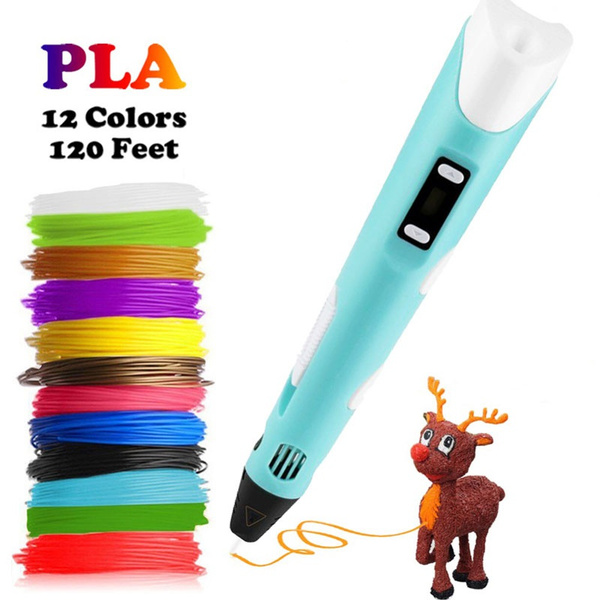 3d Printing Pen, Intelligent 3d Pen With Pla Filaments Led Display 3d  Drawing Pen Creative Diy Gift Printing Temperature Control Easy To Use For  Kids