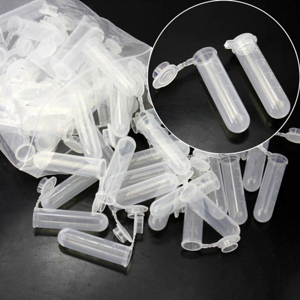 20PCS 5ml With Cover Sample Scale Lab Centrifuge Tube Plastic Small ...