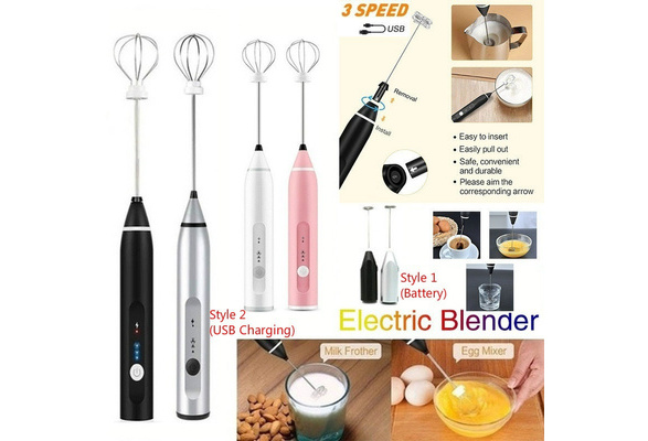 Mini Handheld Rechargeable Milk Frother + Egg Beater + Usb Data Cable