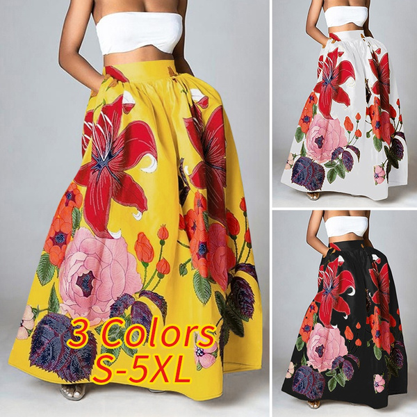 big long floral skirt